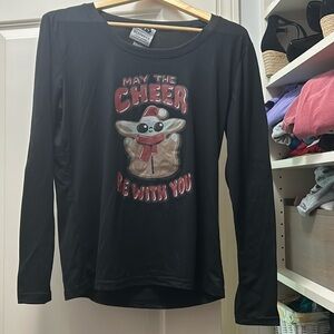 Star Wars munki munki sleepwear long sleeve pj shirt black medium baby yoda